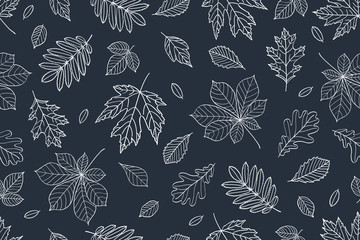 Autumn seamless pattern for textile, wallpapers, gift wrap and scrapbook. Vector illustration. 