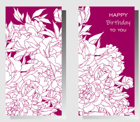 Happy Birthday card with flowers . You can place your own text o. Vector and illustration design.