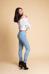 Full body of beautiful young asian woman