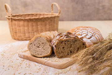 Variety of bread.