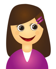 child girl cartoon isolated over white backgrond vector