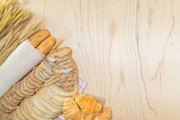 Fototapeta na wymiar Assorted bread and pastry.