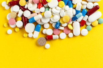 many pills scattered