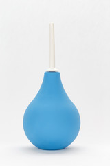blue enema on a white background