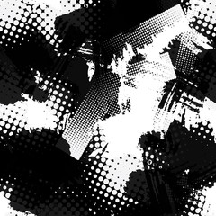 Seamless monochrome vector grunge background.