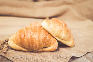 Freshly baked croissants.