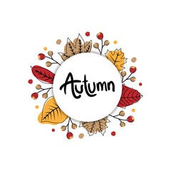 Autumn cute banner with circle