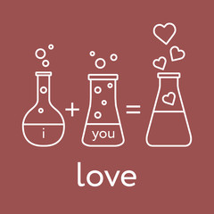 Chemistry of love. Valentine's Day