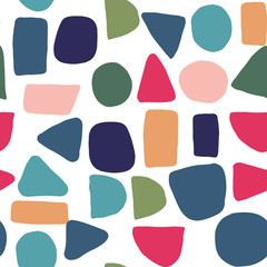 Abstract creative shapes seamless pattern. Simple design texture