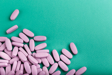 pink pills scattered