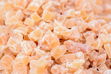 Turkish delicacy with honey, in background or texture mode, close-up.