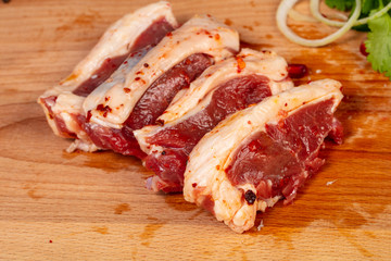 Raw lamb meat