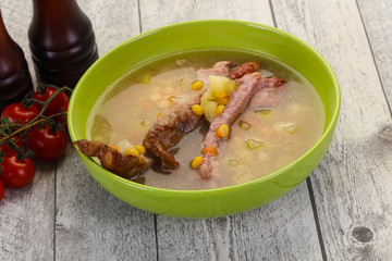 Peas soup with ribs