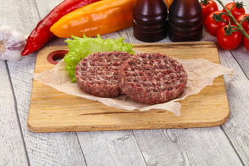 Raw burger cutlet