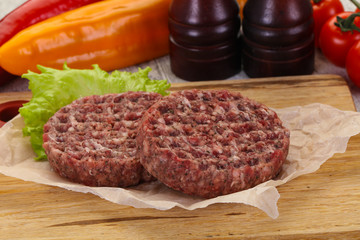 Raw burger cutlet