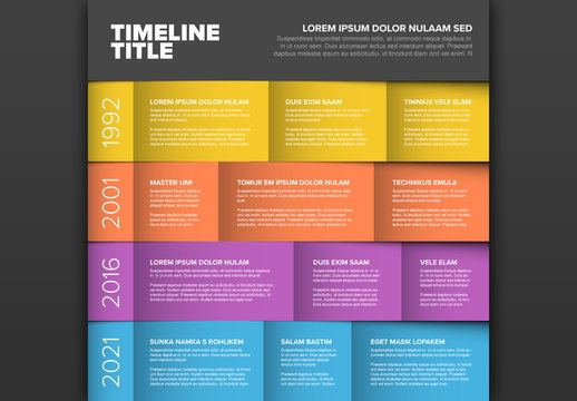 Timeline Informative Chart Layout with Blocks Elements
