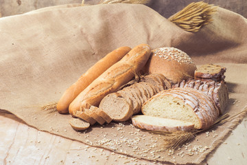 Different kinds of bread.