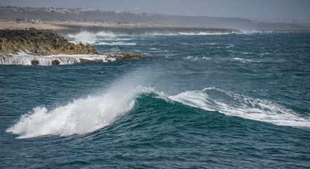 Views around Playa Canoa a surfers beach on the north shore of Curacao Island