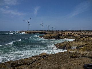 Views around Playa Canoa a surfers beach on the north shore of Curacao Island