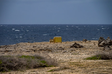Views around Playa Canoa a surfers beach on the north shore of Curacao Island