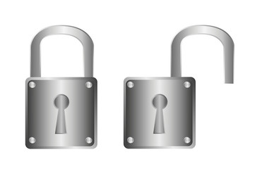 silver padlock isolated over white background vector