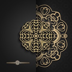 Luxury background with Oriental mandala.For holiday party, new year cards, yoga wallpaper, beauty spa salon ornament, wedding invitation.