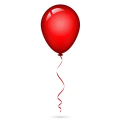 Fotobehang Vector illustration of red balloon with ribbon © yuliaglam