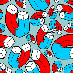 Magnet pattern seamless. loadstone background. vector texture