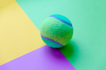 tennis on colored paper. Fashion design of pastel colors