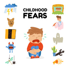 poster written childhood fears lettering cartoon