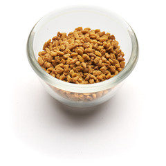 fenugreek isolatedin a glass plate
