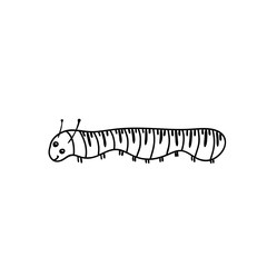 Cute caterpillar. Funny cartoon character.