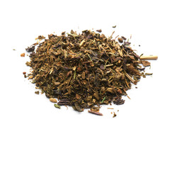 dried basil isolated  pile