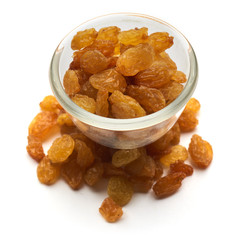 raisin light isolated in a glass plate