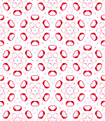 Red circles seamless pattern. Hand drawn watercolo