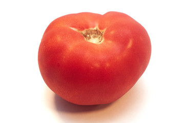 Red ripe tomatoes isolated on white background
