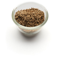 Zira Iranian seeds isolated in  a glass plate