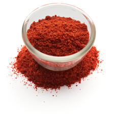 dried adzhika isolated in a glass plate