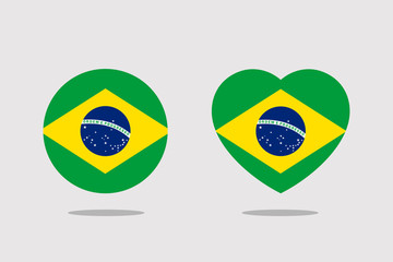 Fototapeta premium Brazil Flag icon sign template color editable. Brazil national symbol vector illustration for graphic and web design.