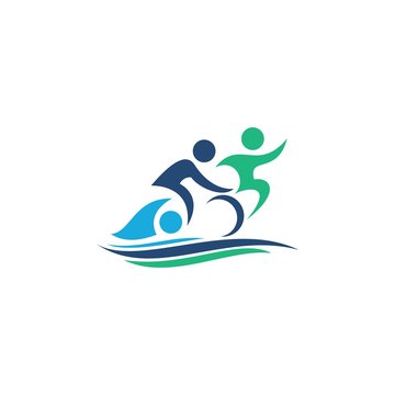 Triathlon Logo Design Vector Illustration Stock Vector Adobe Stock