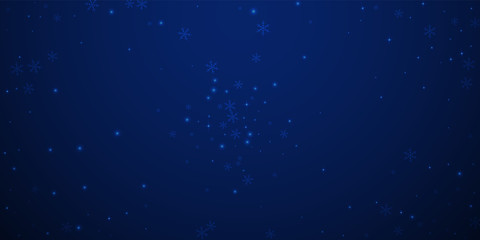 Fototapeta na wymiar Sparse glowing snow Christmas background. Subtle f