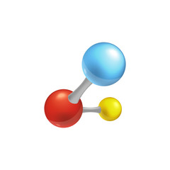 Colorful molecule icon for chemistry and biology