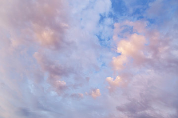 Obraz na płótnie Canvas Beautiful soft blue sky with clouds background texture, heaven