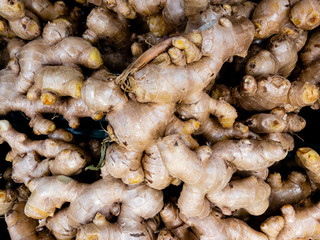 Ginger stacked on the marketplace.