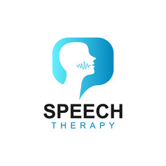 Speech Therapy Logo Design with Bubble Chat