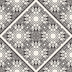 Black and white ornamental seamless pattern. Vintage retro ornate modern art deco background. Great for fabric and textile, wallpaper, packaging or any desired idea