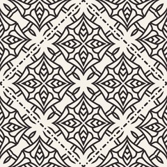 Black and white ornamental seamless pattern. Vintage retro ornate modern art deco background. Great for fabric and textile, wallpaper, packaging or any desired idea