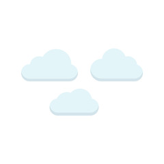 Set of clouds landscape constructor vector icons isolated on white background.