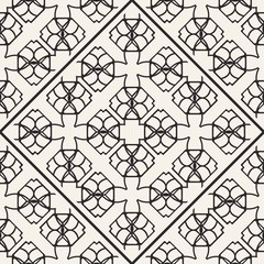 Fototapeta premium Black and white ornamental seamless pattern. Vintage retro ornate modern art deco background. Great for fabric and textile, wallpaper, packaging or any desired idea