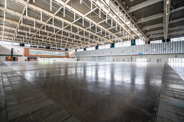 Hangar for storage. Industrial warehouse.